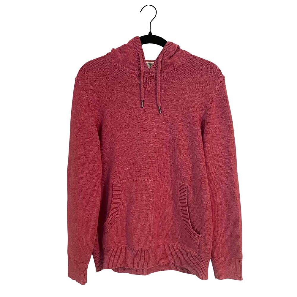 L.L. Bean Pink Cotton Cashmere Hoodie Sweater Soft Knit Pullover Casual-Small